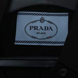 مملوكة مسبقًا Prada Popeline Nero Re-Nylon Short-Sleeved Shirt IT 36