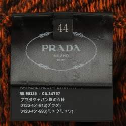 Pre Owned Prada Orange Wool Blend Jacquard Sweater M