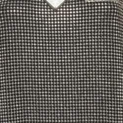 Pre Owned Prada Silver Rhinestone Embellished Mesh Mini Dress S