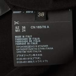 Pre Owned Prada Silver Rhinestone Embellished Mesh Mini Dress S