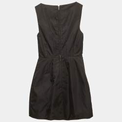 Pre Owned Prada Re-Nylon Black Triangular Pouch Detail Mini Dress XS