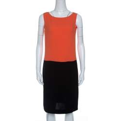 Prada Colorblock Crepe Sleeveless Midi Dress M