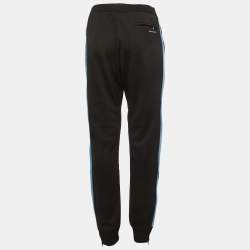 Pre Owned Prada Black Side Stripe Jersey Track Pants M