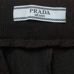 Pre Owned Prada Black Side Stripe Jersey Track Pants M