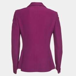 Pre Owned Prada Magenta Crepe Single Breasted Blazer M