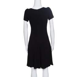Pre Owned Prada Black Crepe Paneled Dress S