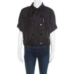 Prada Black Double Breasted Jacket Style Shirt L