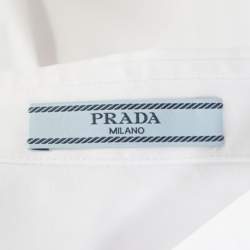 Prada White Cotton Button Front Long Sleeve Shirt S