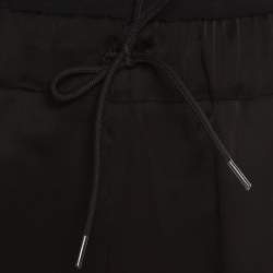 Prada Black Satin Drawstring Detail Jogger Pants S