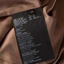 Prada Beige Lamb Leather Zip Front Biker Jacket S
