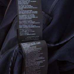 Pre Owned Prada Navy Blue Cotton Knit Zip Front Hooded Jacket M