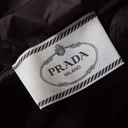 Pre Owned Prada Navy Blue Cotton Knit Zip Front Hooded Jacket M