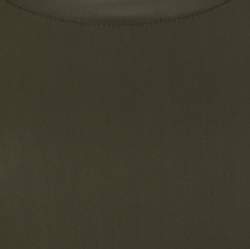 Pre Owned Prada Olive Green Silk Blend Pocket Detail Long Sleeve Top XS