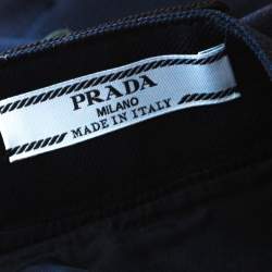 Pre Owned تنورة ميني برادا تويل كتل لونية جيوب مزينة S