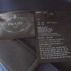 Pre Owned تنورة ميني برادا تويل كتل لونية جيوب مزينة S