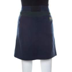 Pre Owned تنورة ميني برادا تويل كتل لونية جيوب مزينة S