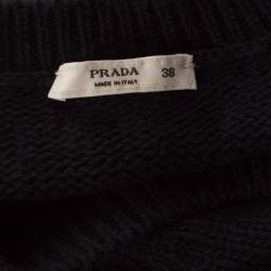 Pre Owned Prada Navy Blue Wool & Cashmere Knit Sweater S