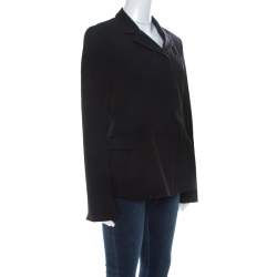 Pre Owned Prada Black Techno Stretch Knit Classic Fit Tailored Jacket M