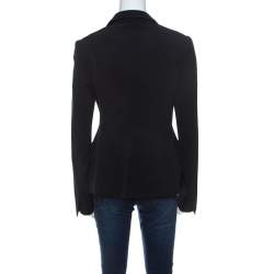 Pre Owned Prada Black Techno Stretch Knit Classic Fit Tailored Jacket M