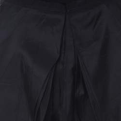 Prada Black Coated Silk Pleated Bubble Skirt M 