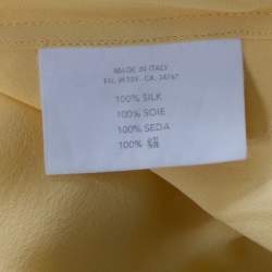 Pre Owned Prada Yellow Silk Button Down Short Sleeve Shirt M