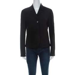 Prada Black Stretch Hidden Velcro Closure Detail Blazer M