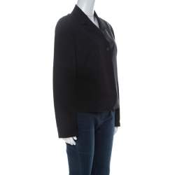 Prada Black Stretch Hidden Velcro Closure Detail Blazer M