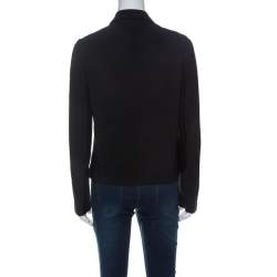Prada Black Stretch Hidden Velcro Closure Detail Blazer M