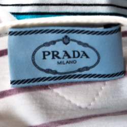 Pre Owned Prada Multicolor Stripes And Eye Print Cotton Long Sleeve T-Shirt XS
