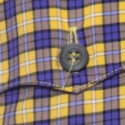 Pre Owned Prada Purple and Yellow Checked Cotton Button Front Shirt S
