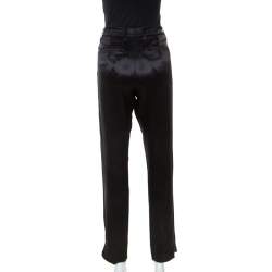 Prada Black Silk Blend Tapered Trousers S 
