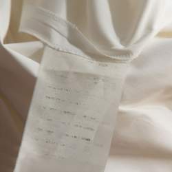 Pre Owned Prada Off White Cotton Blend Midi Skirt L