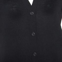 Pre Owned Prada Black Wool Knit Button Front Cardigan XS