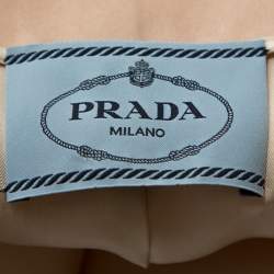 Pre Owned Prada Champagne Satin Embellished Detail Lightweight Coat M