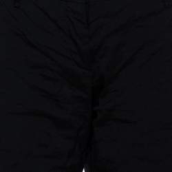 Pre Owned Prada Black Lurex Cotton Blend Cropped Trousers L