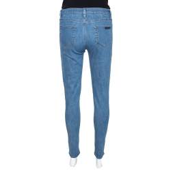 Prada Blue Denim Medium Wash High Waisted Skinny Jeans S 