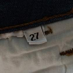 Prada Blue Denim Medium Wash High Waisted Skinny Jeans S 