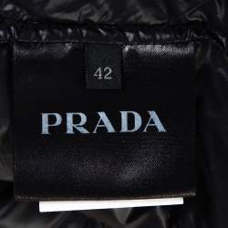 Prada Black Quilted Zip Front Puffer Jacket M