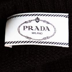 Prada Black Cashmere Knit Button Front Sleeveless Cardigan S