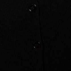 Prada Black Cashmere Knit Button Front Sleeveless Cardigan S