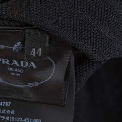 Prada Black Geometric Motif Technical Leggings M