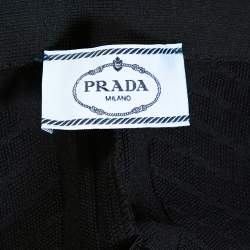 Prada Black Geometric Motif Technical Leggings M