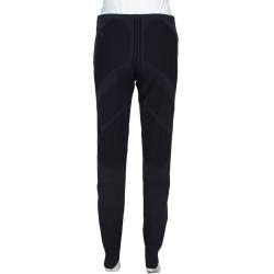 Prada Black Geometric Motif Technical Leggings M