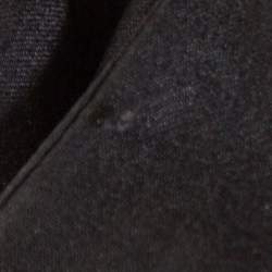 Prada Black Silk Ruffle Trim Button Front Shirt M