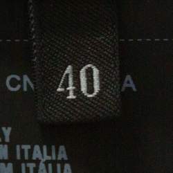 Pre Owned Prada Black Crepe Bow Detail Belted Midi Skirt S