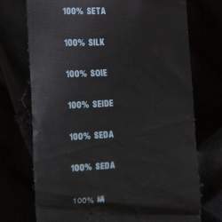 Pre Owned Prada Black Silk Faille Belted Flared Dress M