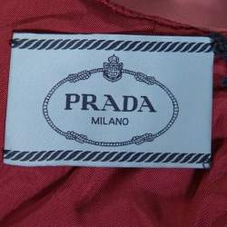 Pre Owned Prada Pink Poster Girl Print Coated Cotton Sleeveless Dress S