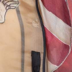 Pre Owned Prada Beige Silk Organza Girl Appliqued Sheer Blouse L