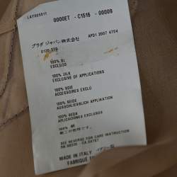 Pre Owned Prada Beige Silk Organza Girl Appliqued Sheer Blouse L