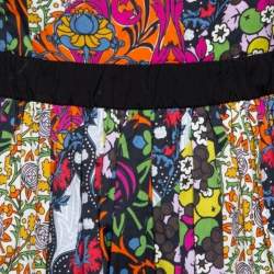  Prada X Holiday & Brown Multicolor Floral Print Cotton Flared Dress M